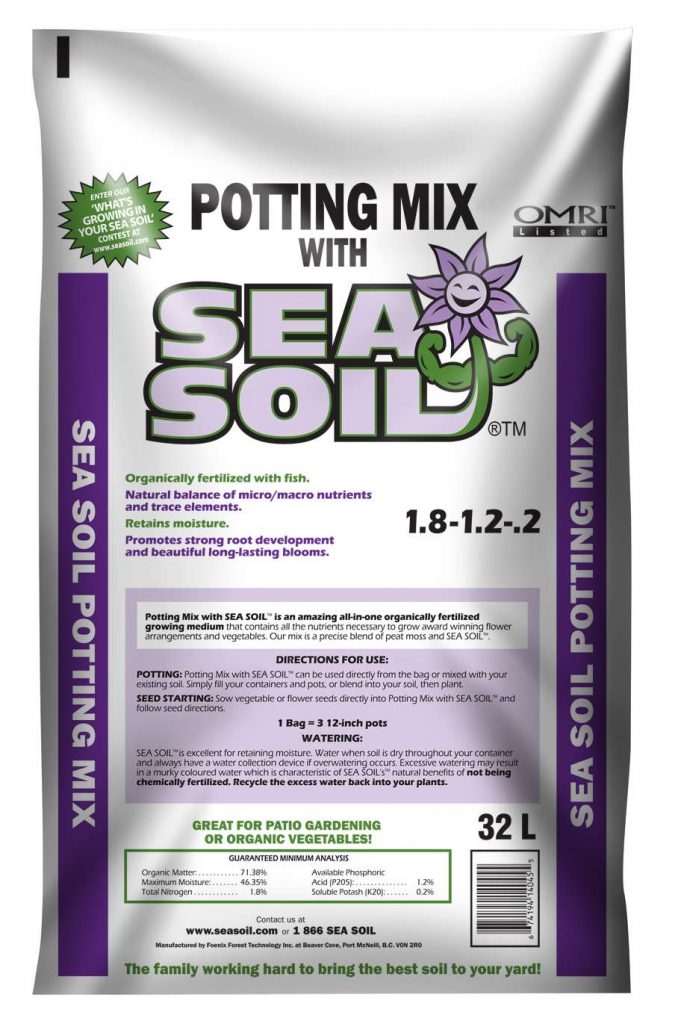 Sea Soil Potting Mix Organically Fertilizer With Fish 32 Liters Sphagnum Peat Moss