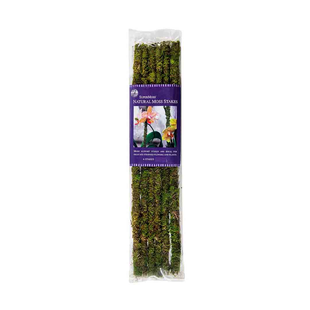 supermoss natural moss stakes 18 inches 6 pack
