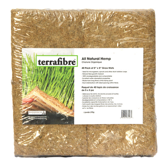 Terrafibre 全天然大麻种植垫（5 英寸 x 5 英寸）