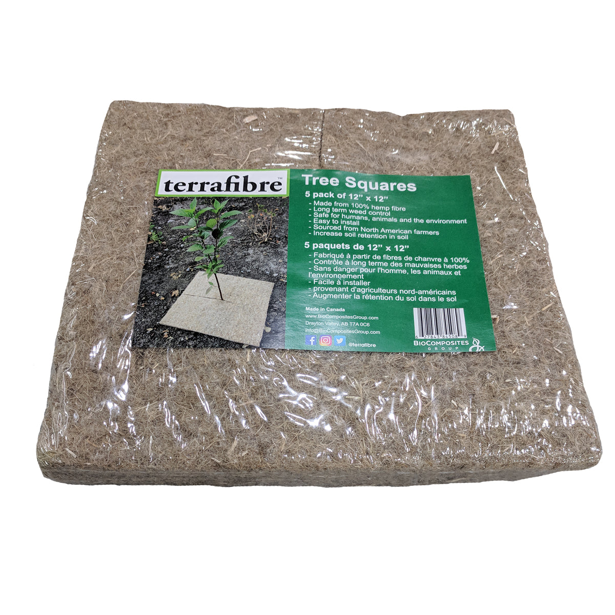 Terrafibre Hemp Tree Squares (12") (5 Pack)